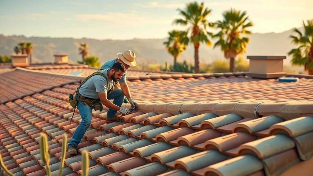 Right Way Roofing Inc. crew ensures quality tile roof repairs in Arizona.
