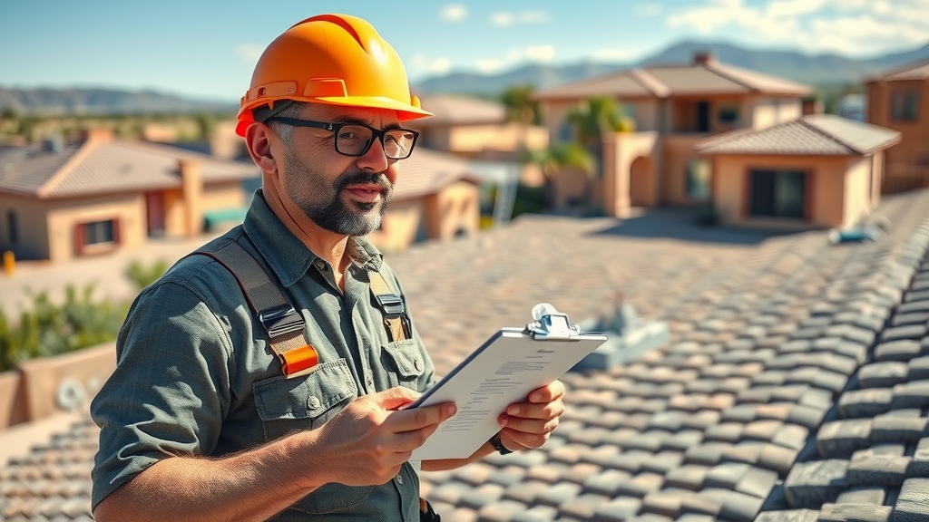 Right Way Roofing Inc. expert performing a detailed roof inspection.
