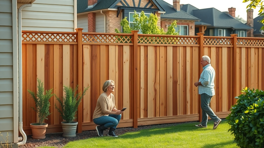 Custom cedar wood fence by best designers near Batavia, IL with homeowners.