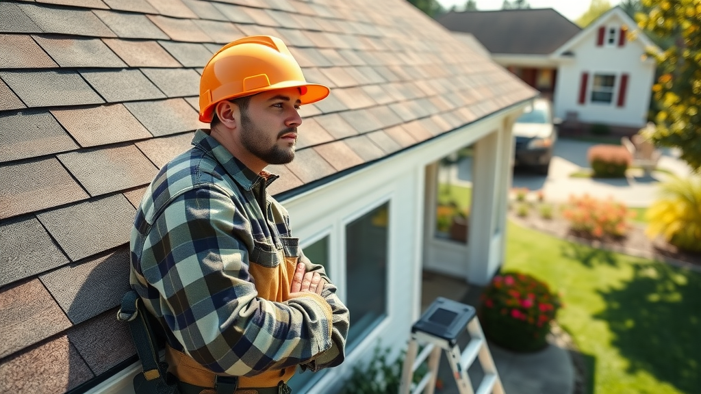 Professional roofer inspecting shingles and flashing for repair in Wake Forest.