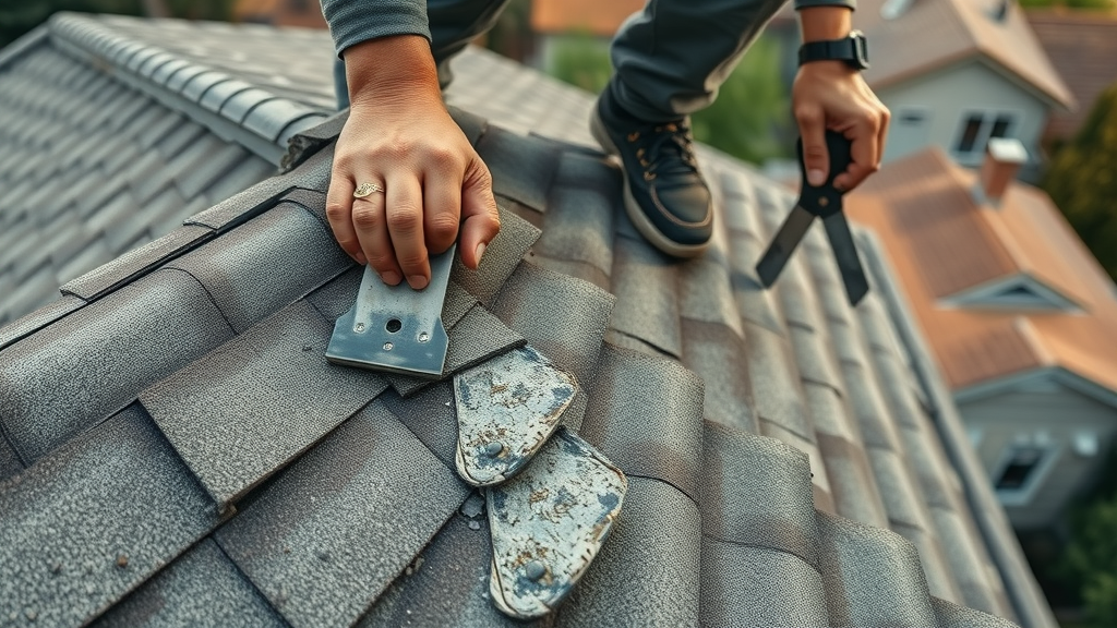 Detailed roof repair and flashing replacement in Wake Forest home close-up.