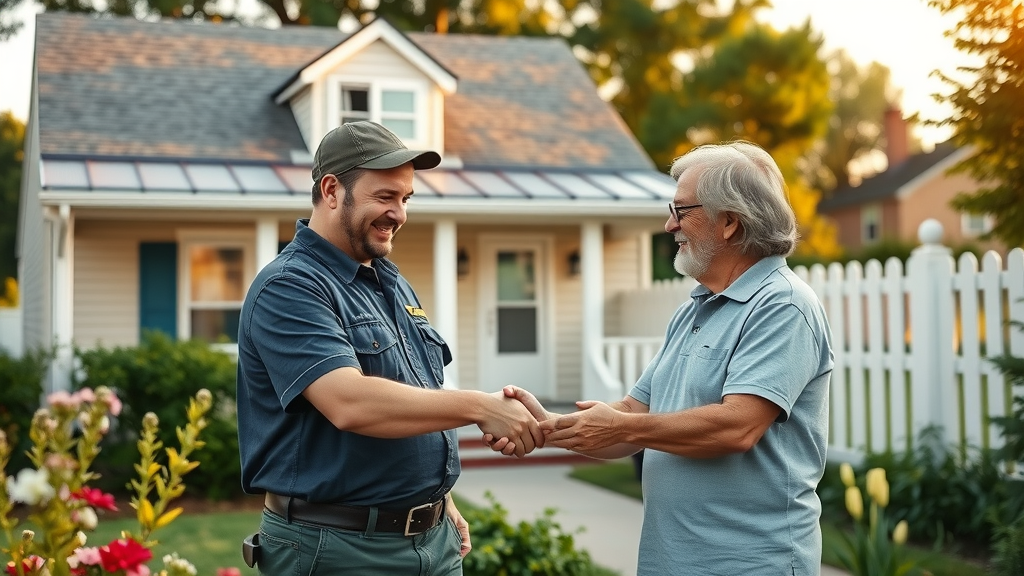 Satisfied homeowner with roofing company in Fort Wayne, IN after quality roof service