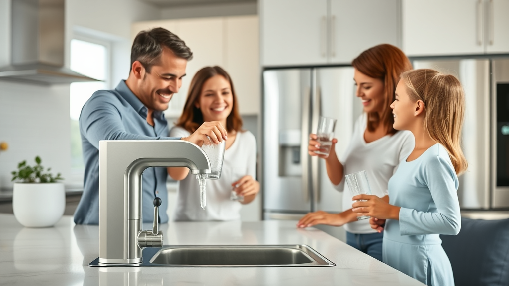 Family enjoying fresh clean water from a water treatment system near Goodlettsville, TN.
