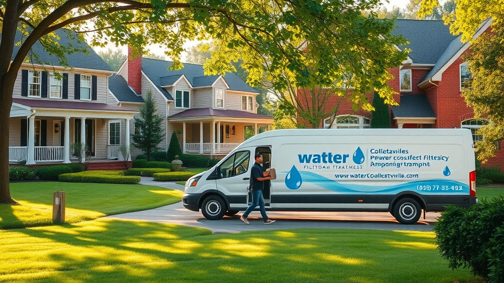 Installer delivering water treatment system in Goodlettsville, TN community.