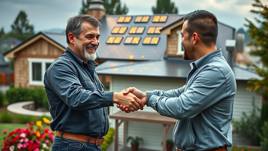 Centennial homeowner celebrates new roof with trusted roofing contractor after storm
