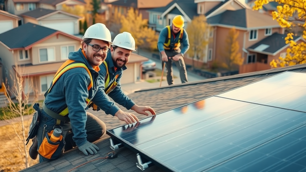 Solar roofing installation in Denver neighborhood by skilled team