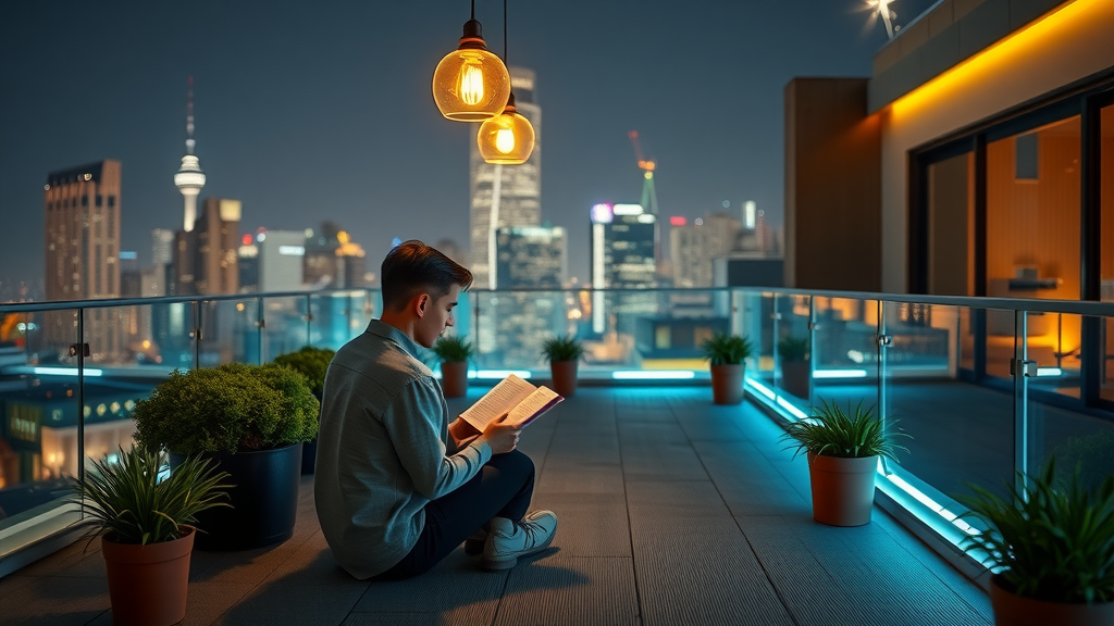Deck patio lighting transforms rooftop patios into inviting nighttime retreats