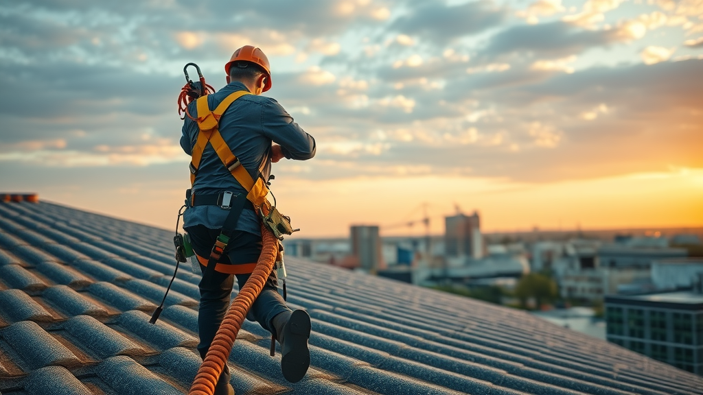 Roofers in Tulsa, OK inspecting commercial roof for safety and durability