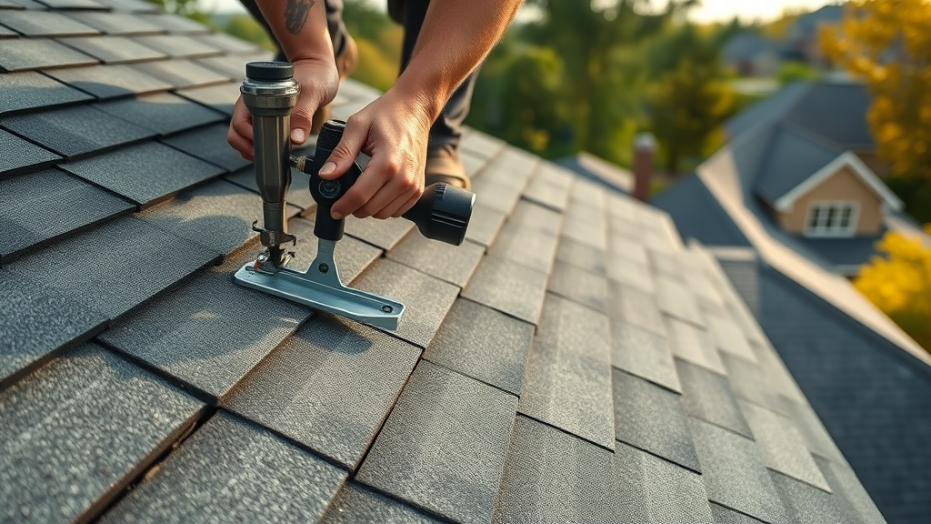 Close-up of expert new roof installation Concord, CA craftsmanship