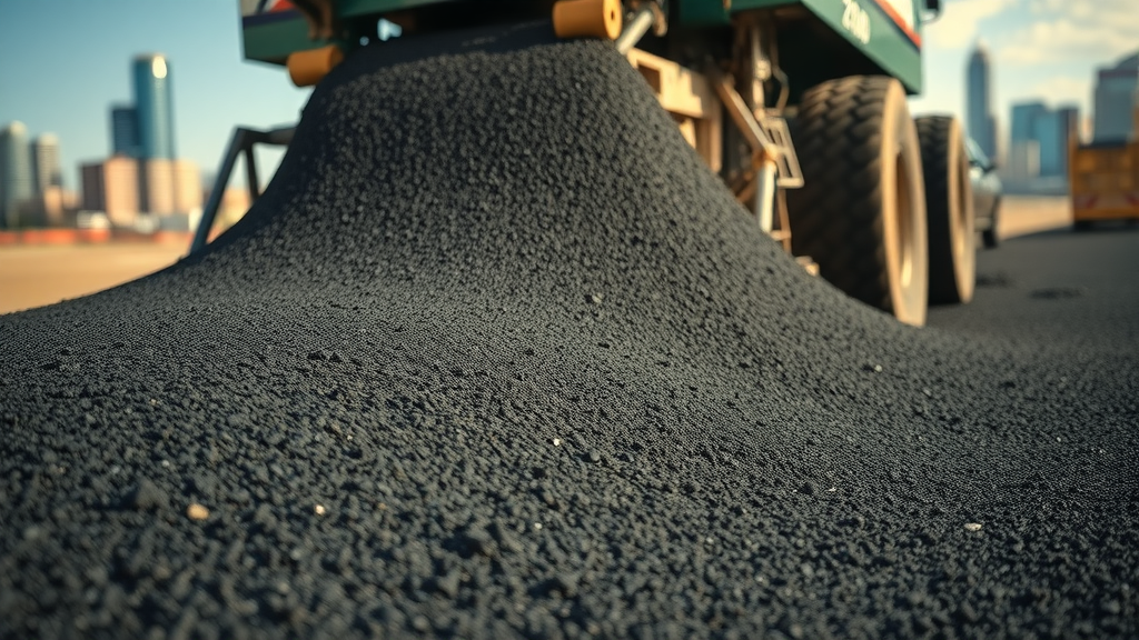 Close-up of paving equipment during asphalt services near Oklahoma City OK