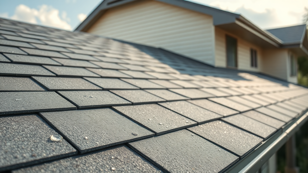 Newly installed roof shingles by a roofing contractor near Lawrenceville, GA