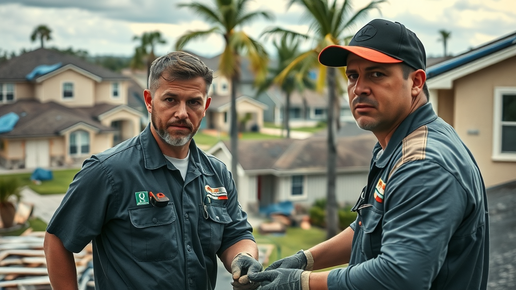 Restoration team repairs storm-damaged home in Lakeland, FL neighborhood