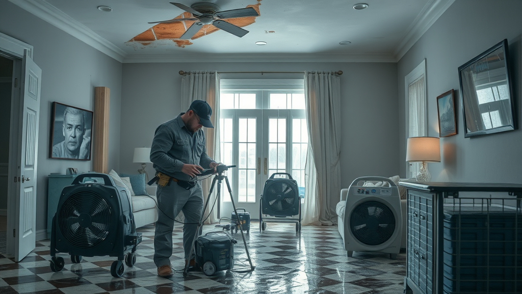 Storm damage restoration team dries water-damaged Lakeland, FL home