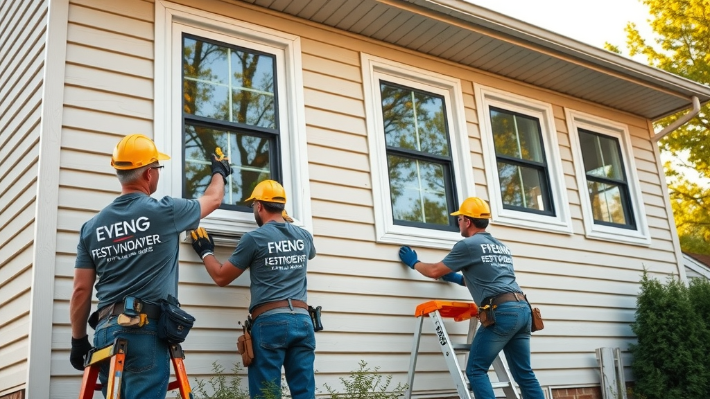 Expert remodelers installing windows for a Sussex WI home renovation project