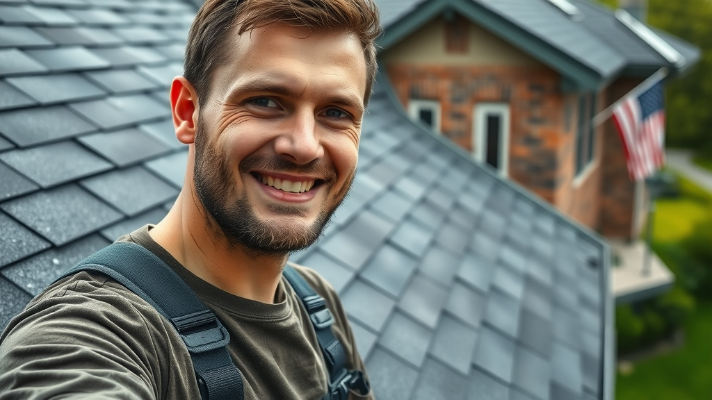 Roofing contractor in Cincinnati, OH examines wet roof after rain