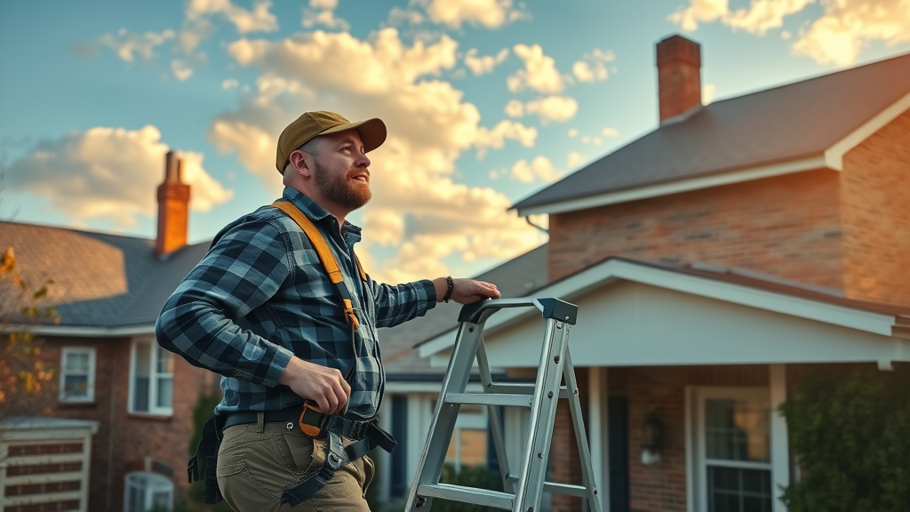 Expert roofers in Norfolk, VA inspecting storm-damaged roof in local neighborhood