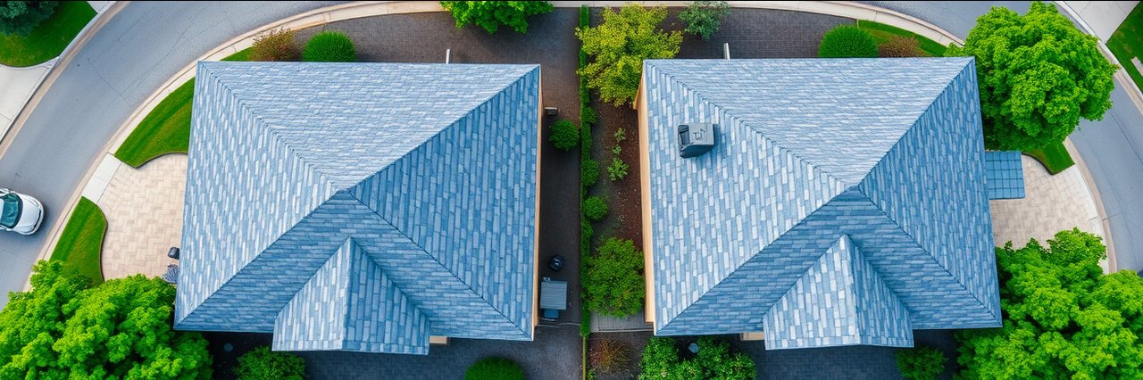 Before and after roof repair by a local roofing contractor in San Mateo, CA.